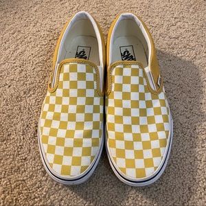 Yellow Checkered Slip-On Vans